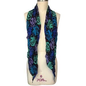 Vintage Multi Color Neck or Hair or Belt Scarf Retro Bold Statement Glamour